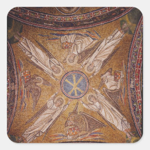 Vier Engel mit den Symbolen der Quadratischer Aufkleber