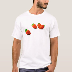 Vier Erdbeeren auf weißem Hintergrund T-Shirt