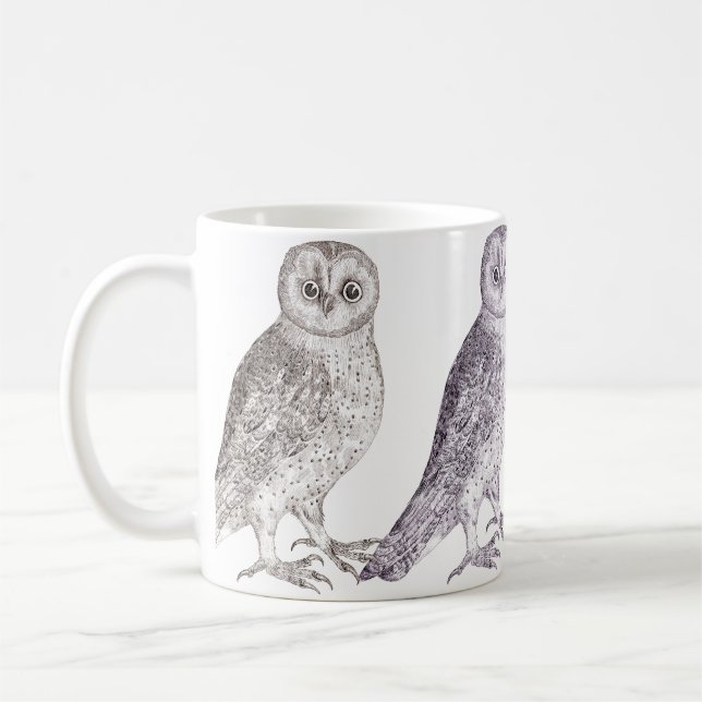 Vier Eulen-Kaffee-Tasse - gepunkteter Kaffeetasse (Links)