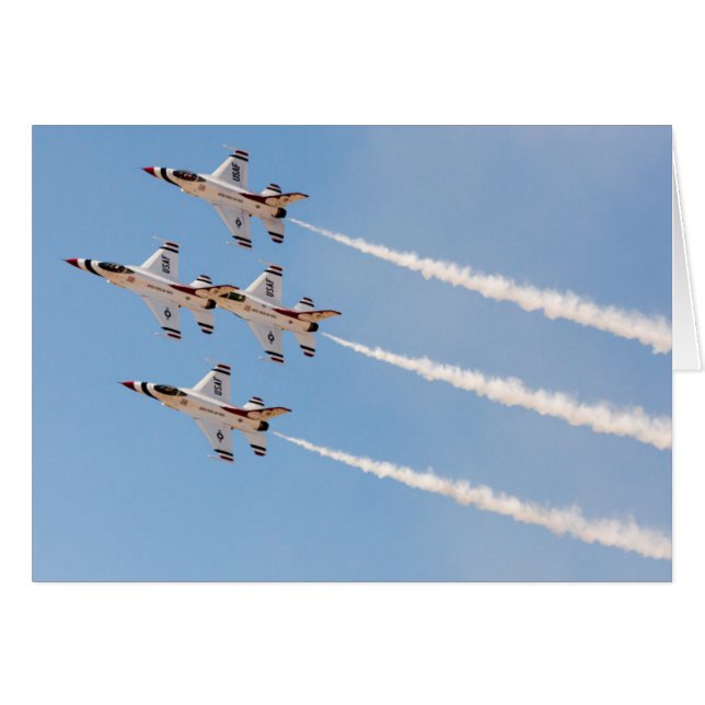Vier F-16 Donnervögel fliegen in naher Bildung (Vorderseite (Horizontal))