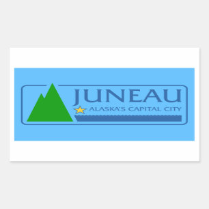 VIER Fahne Juneau, Alaska Rechteckiger Aufkleber