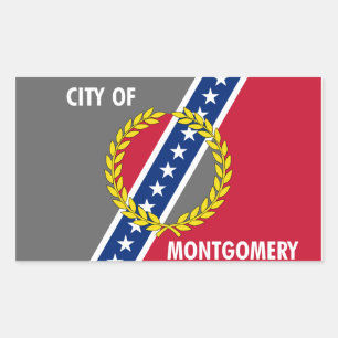 VIER Fahne von Montgomery, Alabama Rechteckiger Aufkleber