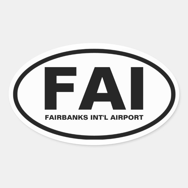 VIER Fairbanks "FAI" Ovaler Aufkleber (Vorderseite)