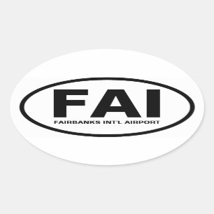 VIER Fairbanks "FAI" Ovaler Aufkleber