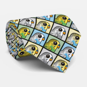 Vier Farbe Budgies Krawatte