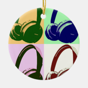 Vier Farben Pop Art Kopfhörer Keramik Ornament