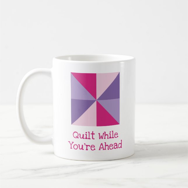 Vier-Farben- Quilt-Patchwork-Pin-Rad-Quilt-Block Kaffeetasse (Links)