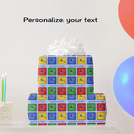 vier farbig rotierende Symbole für benutzerdefinie Geschenkpapier