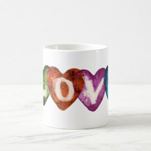Vier farbige Liebe Herz-Design Kaffeetasse