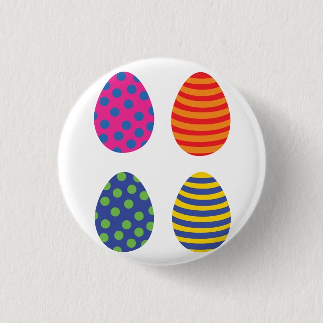 Vier farbige Ostereier Button (Vorderseite)