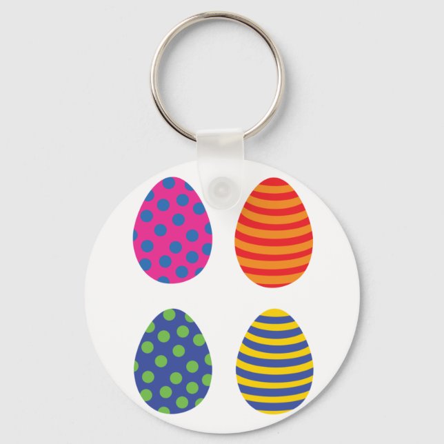 Vier farbige Ostereier Schlüsselanhänger (Vorderseite)