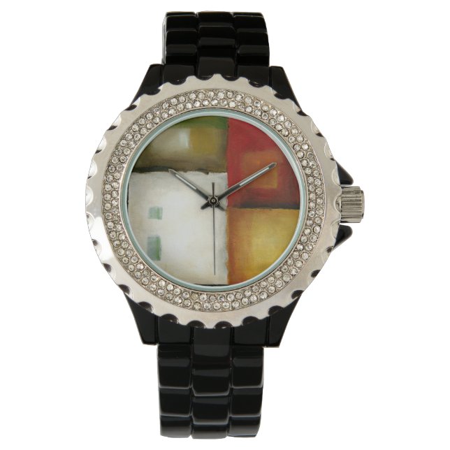 Vier farbige Rechtecke von Chariklia Zarria Armbanduhr (Vorderseite)