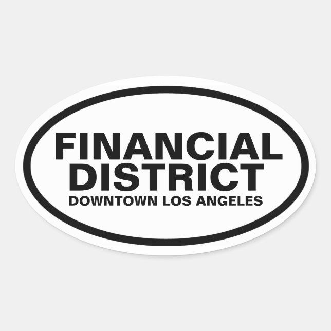 VIER "Financial District" Ovaler Aufkleber (Vorderseite)
