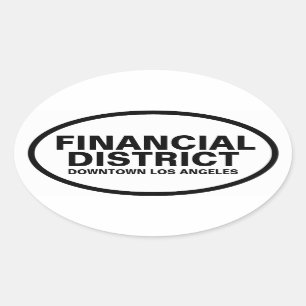 VIER "Financial District" Ovaler Aufkleber