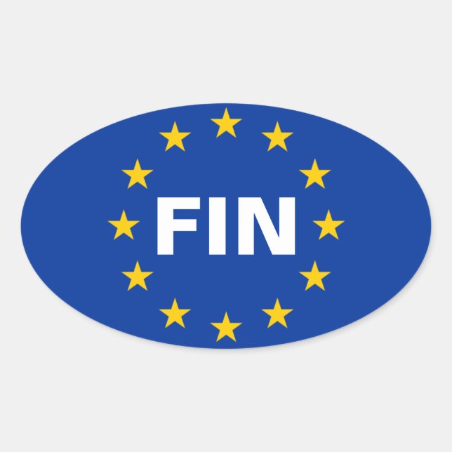 VIER Finnland - "FIN" - Europäisches Gewerkschaft- Ovaler Aufkleber (Vorderseite)