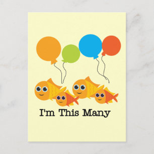 Vier Fische Ich bin so viele Hemden und Geschenke Postkarte