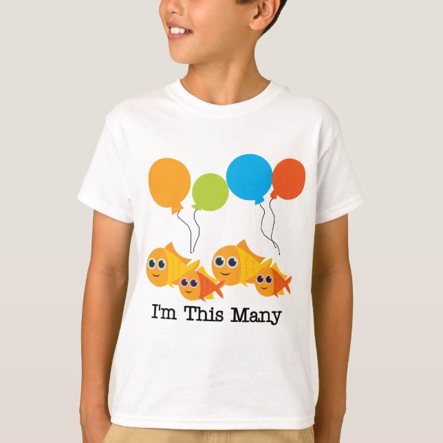 Vier Fische Ich bin so viele Hemden und Geschenke T-Shirt (Vorderseite)