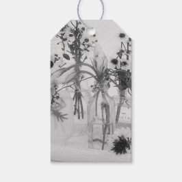 Vier Flaschen und weiße Blume Geschenkanhänger