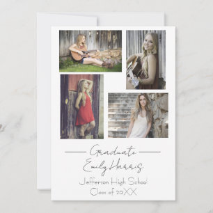 Vier-Foto-Abschlussfeier-Klasse Karte