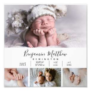 Vier Foto Baby Birth Stats