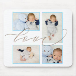 Vier Foto Collage Baby Family Liebe Script Mousepad