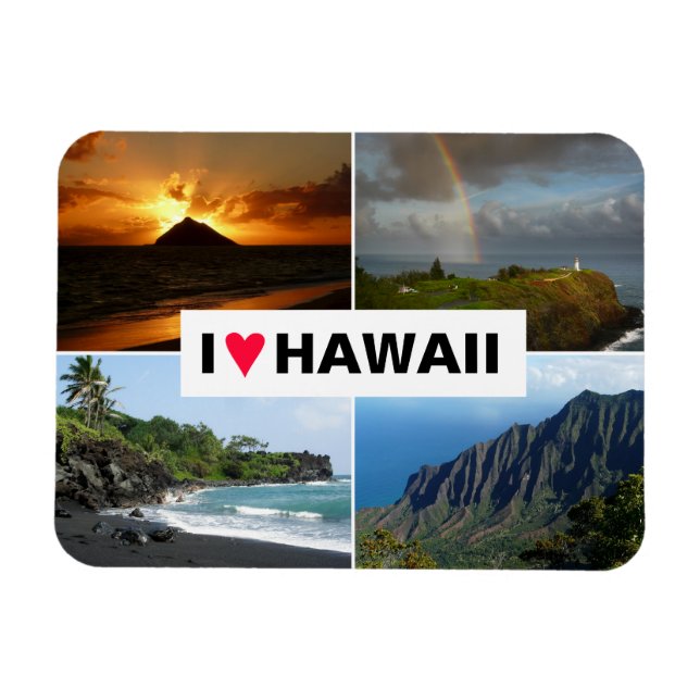 Vier Foto Hawaii sammeln Souvenir Magnet (Horizontal)