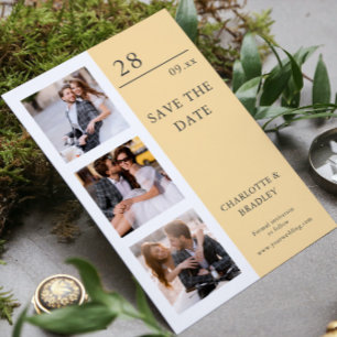 Vier-Foto-Moderne-Minimalist-Hochzeitscollage Save The Date
