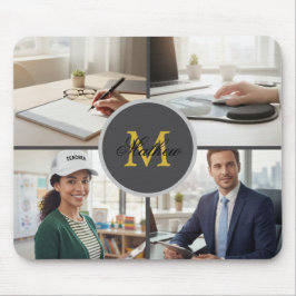 Vier-Foto-Monogramm Personalisierte Mauspad