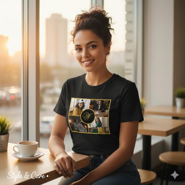 Vier Foto Personalisiertes Monogramm Custom Tri-Blend Shirt (Four Photo Personalized Monogram Custom Tri-Blend Shirt)