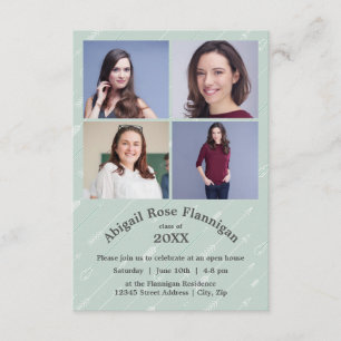 Vier Foto Pfeile-3x5 Grad Bekanntgabe Einladung