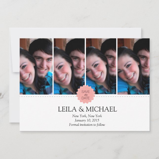 vier Fotogestelle Save The Date (Vorderseite)