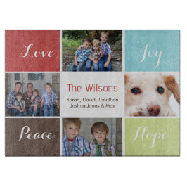 vier Fotos, um die eigene Glasschneidplatte zu kol Schneidebrett