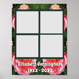 Vier Fotos zum Foto "Geplätscherte Rosen" Poster