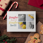 vier Fotos zusammenfassen | Farbenfrohe Jingle Bel Postkarte<br><div class="desc">vier Fotos zusammenfassen | Farbenfrohe Jingle Bell</div>