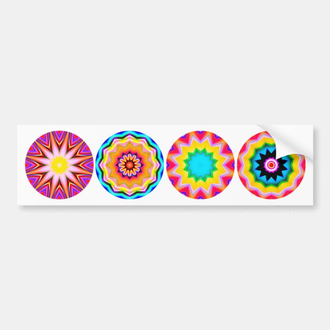 Vier Fraktal Mandalas 02 Autoaufkleber (Vorne)