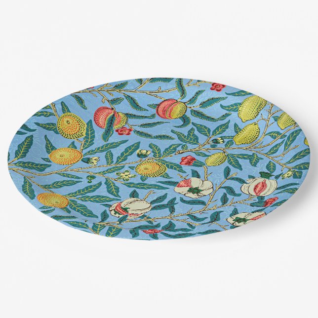 Vier Früchte von William Morris Pappteller (Schrägansicht)