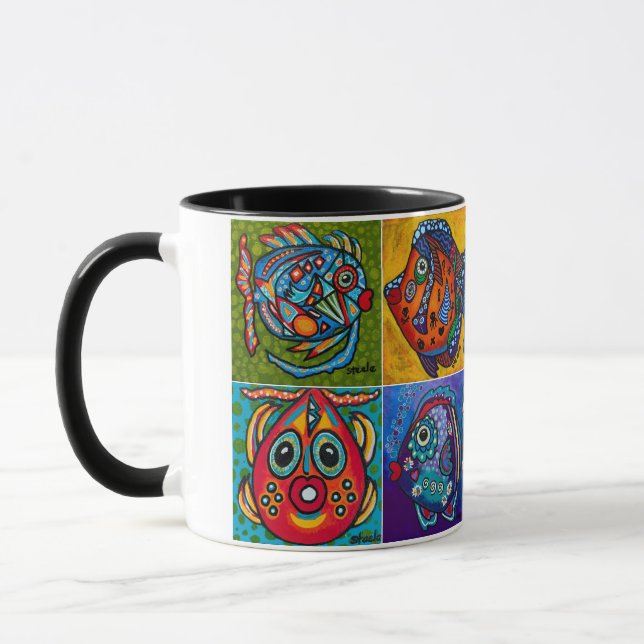 Vier Funky Fish Beverage-Tasse Tasse (Links)