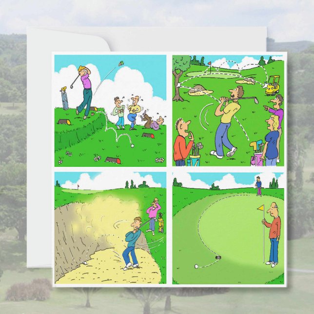 Vier Funny Golfer Cartoon (Von Creator hochgeladen)