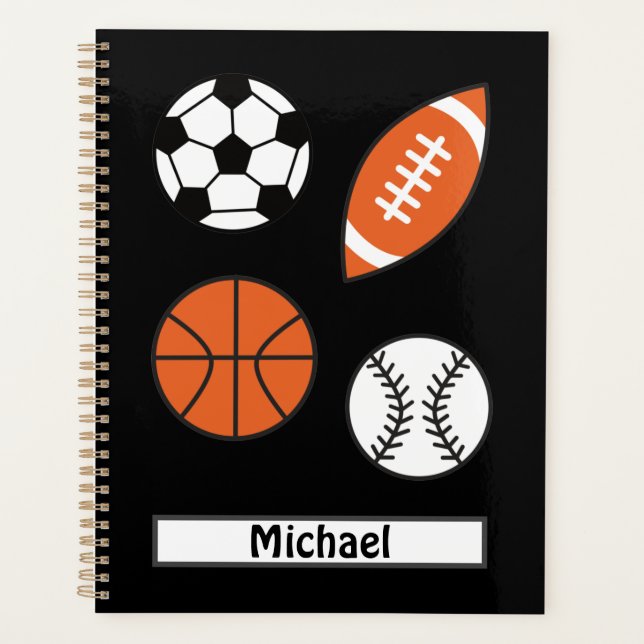 Vier Funny Sports Balls Planer (Vorderseite)