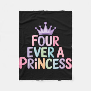 Vier für eine Prinzessin 4. Geburtstag Mädchen 4 J Fleecedecke