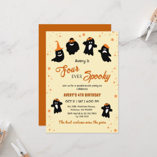 Vier für immer Spooky Halloween 4. Geburtstag Geis Einladung