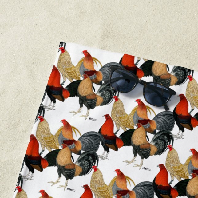 Vier Gamecocks Strandtuch (Beispiel)