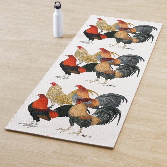 Vier Gamecocks Yogamatte (Beispiel)