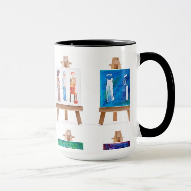 Vier Gemälde von Kay Gale Tasse (Rechts)
