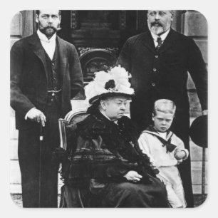 Vier Generationen viktorianische Abgabe Quadratischer Aufkleber