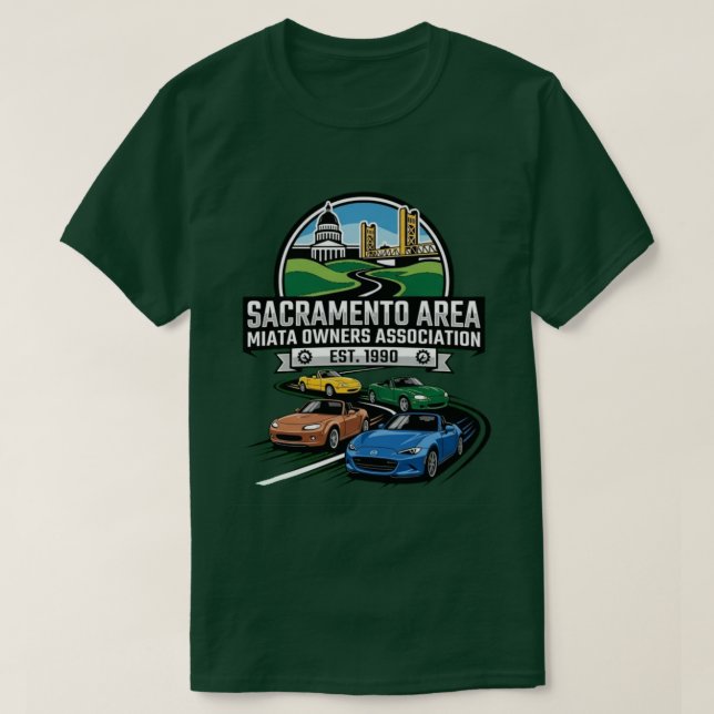 Vier Generationen von Miatas T-Shirt (Design vorne)
