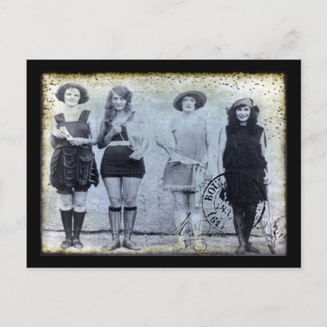 Vier Gewinner des Beauty Contests Postkarte (Vorderseite)