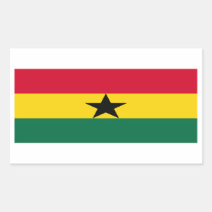 VIER-Ghana-Nationalflagge Rechteckiger Aufkleber