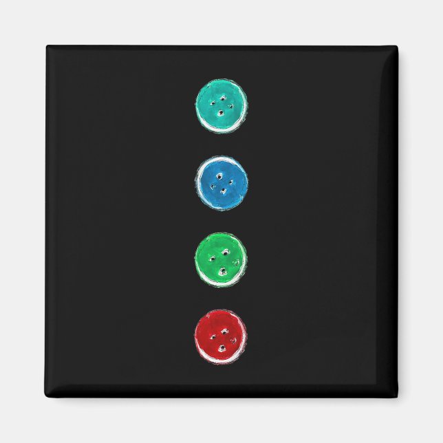 Vier Groovy Tasten Blue Cat Fun Halloween Custom Magnet (Vorne)