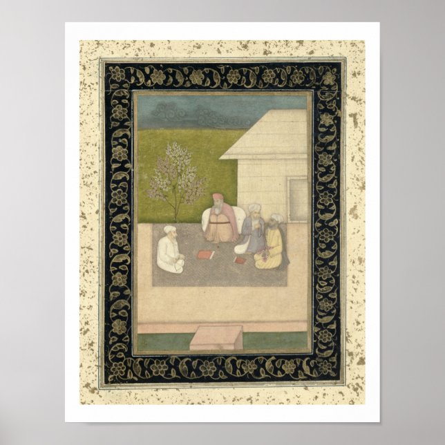 Vier heilige muslimische Männer sitzen in der Medi Poster (Vorne)